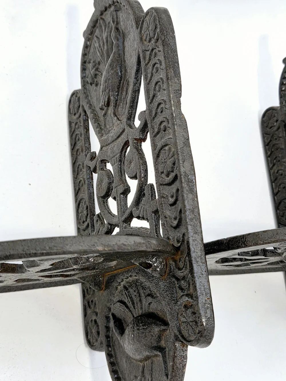Antique Cast Iron Kiwi Bird Wall Mount Sconces, a Pair